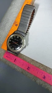 Bulova Automatic Watch Black Dial Mens Wristwatch WORKING - Picture 1 of 5