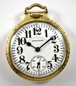 1925 Hamilton RR Grade 950 16s 23J DS Dial Taschenuhr mit 10KGF BOC Gehäuse lot.wa - Bild 1 von 11
