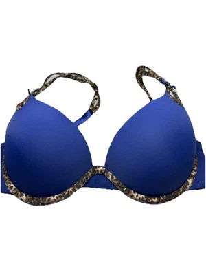 Sujetador con aros acolchado con ribete animal azul Felina talla 36C Foto 1 de 4