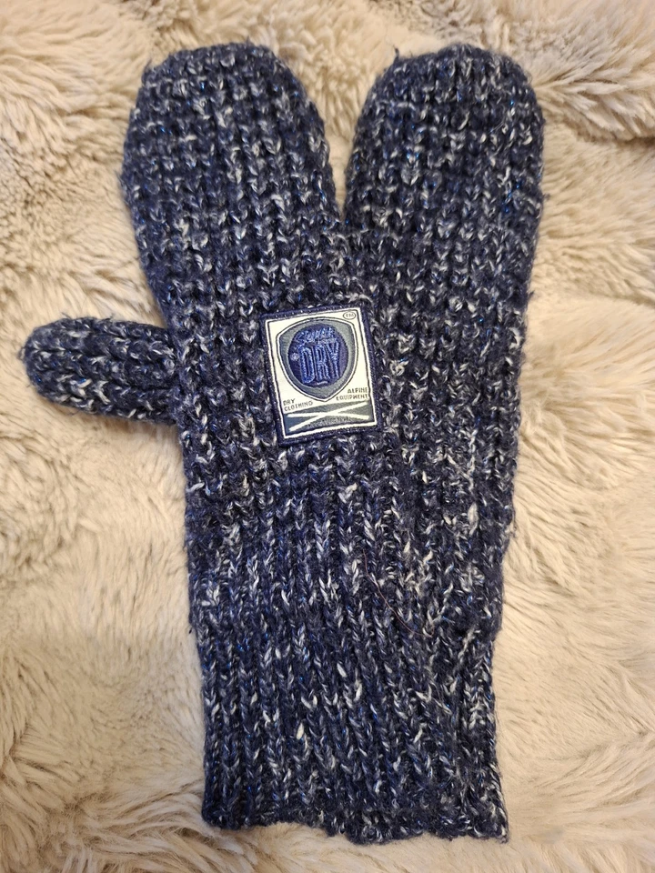 Superdry Lined Navy And White Mixed Yarn With Blue Metallic Threads Throughout - Image 1 of 4