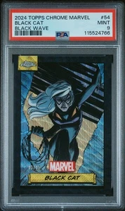 2024 Marvel Topps Chrome BLACK CAT BLACK WAVE - PSA 9 - 10/10 OMEGA #54 - Picture 1 of 1