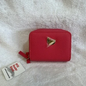 Buxton RFID Reader Shield Small Wallet Clutch Zip Around Raspberry Red - Picture 1 of 8