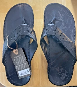 OluKai Herren Hacke Schwarz / Schwarz US Herren 11 EUR 44 Sandalen Neu Mit Etikett - Bild 1 von 9