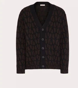 Valentino MEN ICONOGRAPH CARDIGAN NWT 2350$ Brown - Picture 1 of 5