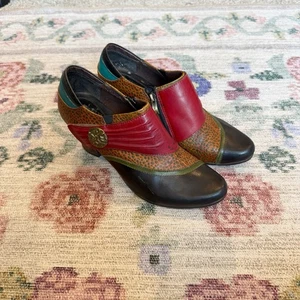 L’artise Spring Step Womens Colorblock Animal Print Ankle Booties Size 41 Artsy - Picture 1 of 10