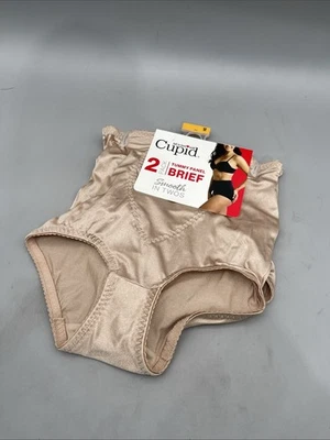 Paquete de 2 calzoncillos braguitas con control de luz Cupido con panel abdominal beige medio Foto 1 de 4