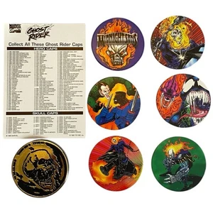 Marvel Comics Ghost Rider Series Hero Caps Pogs 1995 - Imagen 1 de 4