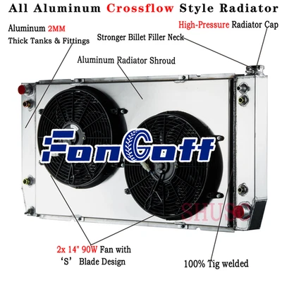 3 Row Radiator Shroud Fan For Chevy GMC C/K 2500 3500 Pickup 454 7.4L 1988-2000 Foto 1 de 4