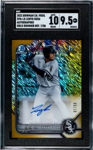 2022 1st Bowman Chrome Lenyn Sosa Gold Shimmer Auto Refractor /50 Mint+ SGC 9.5 - Picture 1 of 1