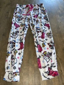 Boom Looney Tunes Tweety Bug's Bunny Christmas Fleece Pajama Pants Size Medium - Picture 1 of 2