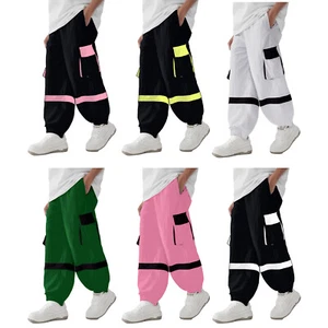 Kids Girls Trousers Cycling Pants Hip Hop Sweatpants Lightweight Tracksuit - Picture 1 of 51
