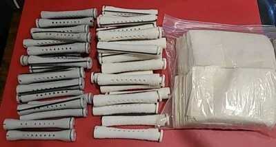 Lote De Colección Perm Varillas Elásticas Brazo Oscilante Rizadores de Pelo - Blanco y Gris, Envolturas Foto 1 de 2
