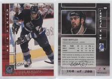2001-02 ITG Be A Player Memorabilia Ruby /200 Todd Bertuzzi #100
