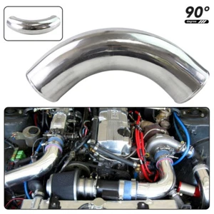 Universal 90 Degree 127mm/5in Outer Diameter Bend Polished Aluminum Pipe Tube - Bild 1 von 9