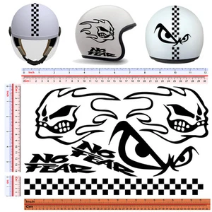 No fear nero adesivi casco scontornato sticker helmet pvc black cropped 6 pz. - Foto 1 di 2