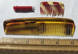 3 Baby~GOODY Snap Tight Red HAIR BARRETTE 1½~Tortoise 12 Prong USA comb~5" COMB - Picture 1 of 11