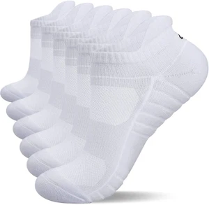 Athletic Running Ankle Socks, Low Cut Cushioned Anti-Blister Tab Sports Socks Me - Picture 1 of 8