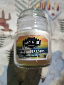 New Candle-Lite Saltwater Lotus (Sea Lilly, Beach Sage, Bergamot) 3 oz. - Picture 1 of 2