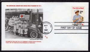 1981 American Red Cross 100th & Nursing (1910) - Mazzack FDC NZ854 - Picture 1 of 1