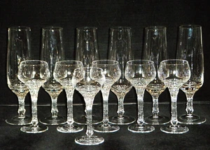RARE "Split" by ROSENTHAL Studio Linie CRYSTAL Champagne Flutes & Sherry Glasses - Picture 1 of 21