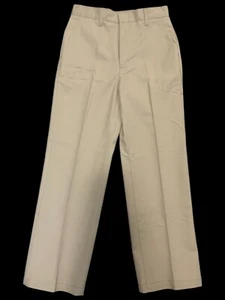Flynn O'Hara Uniform Boys Twill Pants Khaki Flat Front, 16 Husky - Picture 1 of 9