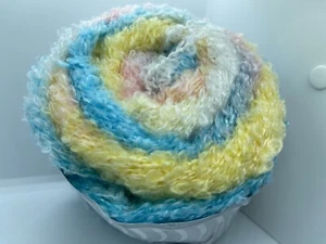 Sale Cake Yarn 77088 Boucle Mohair Blend Center Pull 150g 328y Blue Yellow Pink+ - Picture 1 of 5