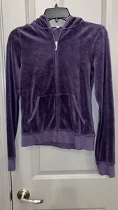 Juicy Couture lila Velour Reißverschluss Trainingsjacke Hund & saftig am Rücken M - Bild 1 von 8