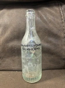 Antique Early 1900s Calmar Bottling Works Bottle Calmar IA Iowa - Picture 1 of 13