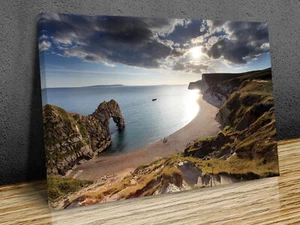 Durdle Door Sunset Giclée-Kunst, montierter Leinwanddruck fertig zum Aufhängen - Bild 1 von 7