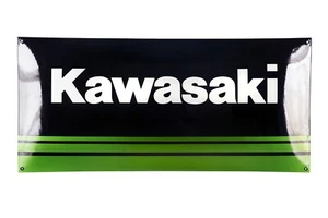 Enamel plaque KAWASAKI 35x75 cm WARRANTY emblem sign logo plate - Picture 1 of 3