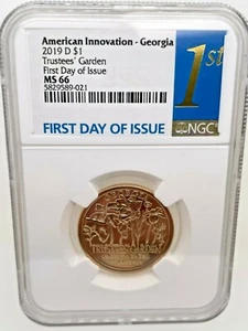 2019 D AMERICAN INNOVATION Georgia Trustees' Garden First Day Of Issue NGC MS 66 - Picture 1 of 2