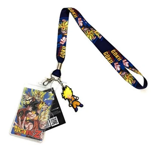 Dragon Ball Z Super Saiyan Goku Lanyard with ID Badge Holder PVC Charm Official - Picture 1 of 1