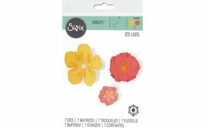 Sizzix Thinlits Dies By Jen Long 3/Pkg Floral Blossom 664443 New - Image 1 of 3