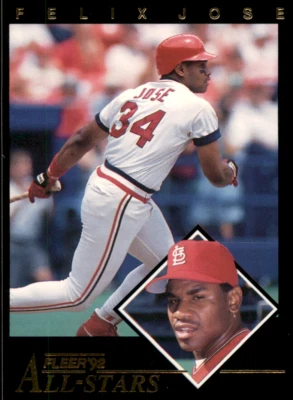 1992 Fleer Felix Jose All-Stars Insert Card # 1 Of 24 - MLB St. Louis Cardinals - Image 1 of 2