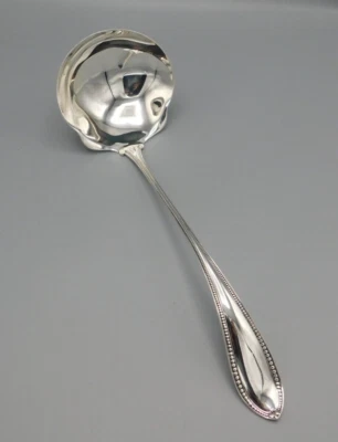 beaded sterling soup ladle whiting 12" - Image 1 of 4