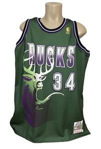 Authentic Mitchell & Ness 1996-97 Ray Allen Milwaukee Bucks Jersey Size 52 - Picture 1 of 8