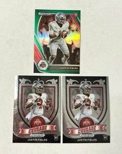 JUSTIN FIELDS Prizm ROOKIE GREEN REFRACTOR SP Parallel + 2 Variation RCs - Picture 1 of 2