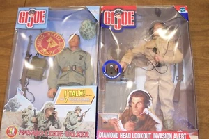 GI JOE 12" TALKING FIGURE LOT OF 2 DIAMOND HEAD LOOKOUT & NAVAJO CODE TALKER - Bild 1 von 13