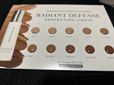 Set of 5 Rodan And Fields Sample Radiant Defense Perfecting Liquid 10 Shades - Image 1 of 2