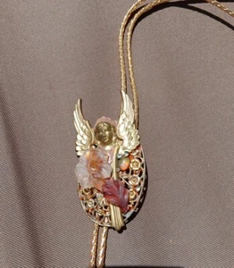 Angel Bolo Tie Brooch Handmade *READ* - Picture 1 of 10