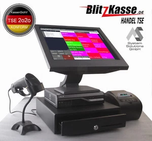 TSE 2025 Touchscreenkasse Computerkasse Scannerkasse für Handel Kiosk Laden TOP - Bild 1 von 6