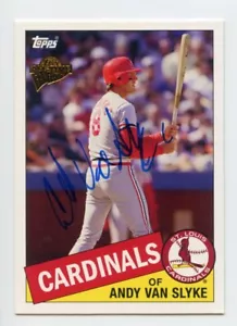 Andy Van Slyke Auto Autograph Signed IP 2005 Topps Fan Favorites #1 1985 Style - Picture 1 of 2