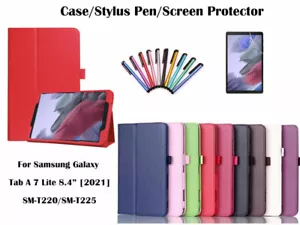 Flip PU Leather Cover Case for Samsung Galaxy Tab A 7 Lite 8.4" (2021) T220/T225 - Picture 1 of 11