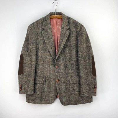 Harris Tweed Barutti Jacket Mens 44R Brown Wool Country Sports Shooting Blazer - Image 1 of 4