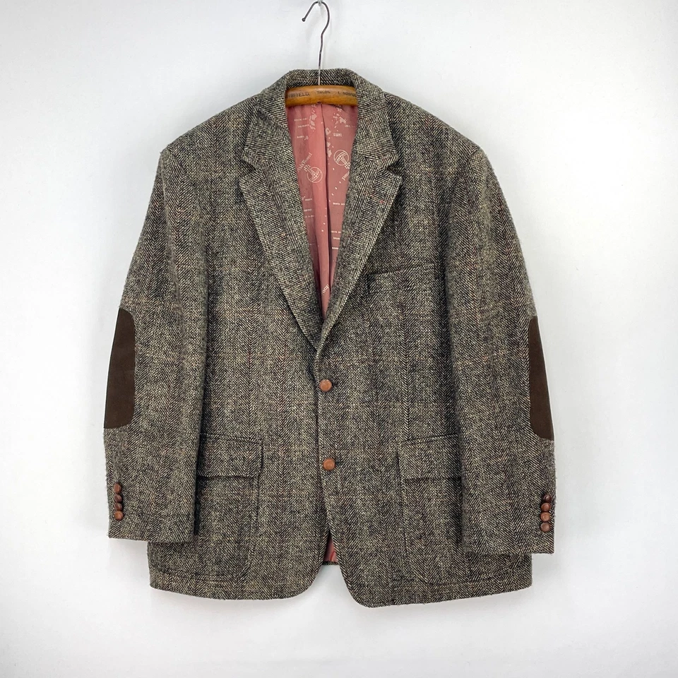 Harris Tweed Barutti Jacket Mens 44R Brown Wool Country Sports Shooting Blazer - Image 1 of 4