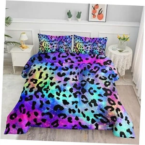 Comforter Set 3pcs (1 Comforter + 2 Pillowcases) for Twin 68x86inches Leopard - Picture 1 of 6