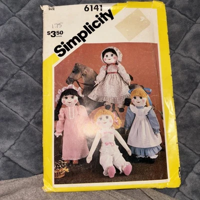 Simplicity 6141 Craft Stuffed Doll and Wardrobe 21" Sewing Pattern * Uncut * - Image 1 of 2