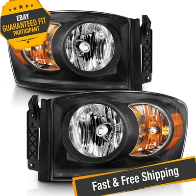 ANZO 111427 Black Crystal Headlights for 06-08 Dodge Ram 1500 / 06-09 2500/3500 Foto 1 de 4