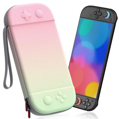 STARTRC GAMES Hard Carrying Case for Nintendo Switch 2, Travel Case Shell Pouch Pink Green
