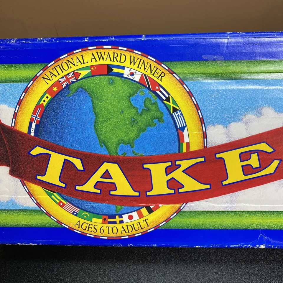 1997 TAKE OFF! THE GAME THAT TEACHES GEOGRAPHY World MAP COMPLETE Homeschool - Image 1 of 4